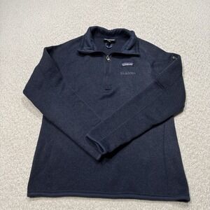 Patagonia Women's Better Sweater 1/4 Zip Navy Blue Pullover Custom Embroider Med